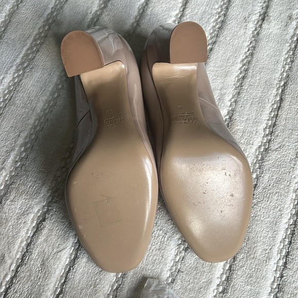 Valentino Garavani Taupe Block Heel Pumps - Picture 3 of 5